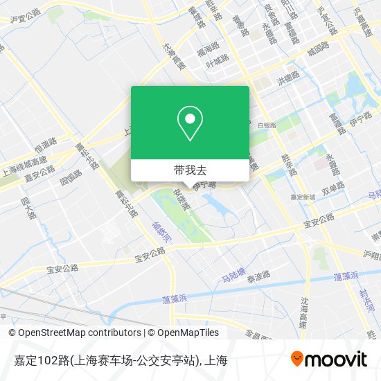 嘉定102路(上海赛车场-公交安亭站)地图
