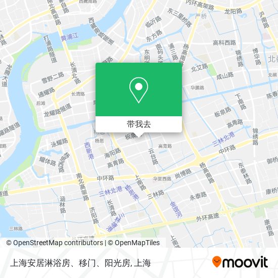上海安居淋浴房、移门、阳光房地图