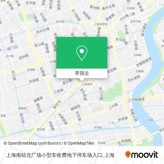 上海南站北广场小型车收费地下停车场入口地图