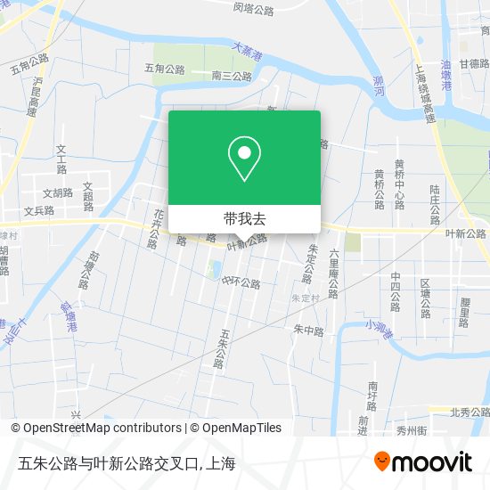 五朱公路与叶新公路交叉口地图