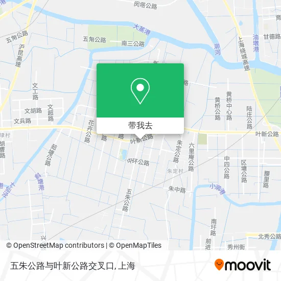 五朱公路与叶新公路交叉口地图