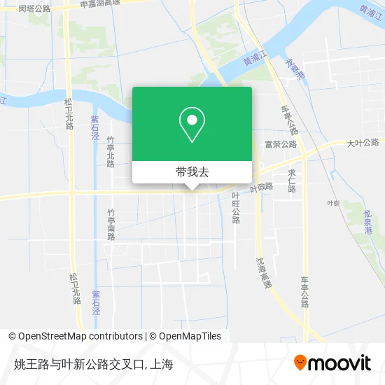 姚王路与叶新公路交叉口地图