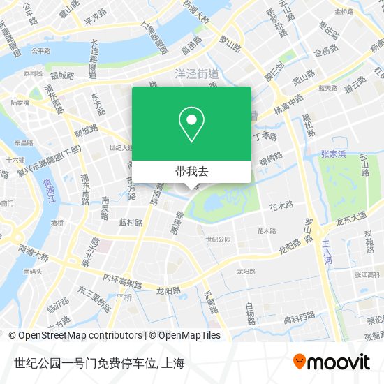 世纪公园一号门免费停车位地图