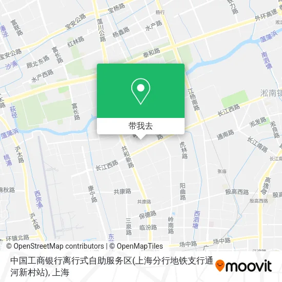 中国工商银行离行式自助服务区(上海分行地铁支行通河新村站)地图