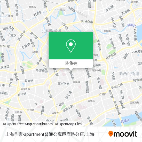 上海呈家-apartment普通公寓巨鹿路分店地图