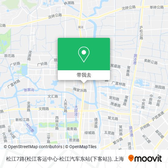 松江7路(松江客运中心-松江汽车东站(下客站))地图