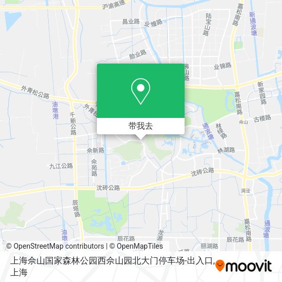 上海佘山国家森林公园西佘山园北大门停车场-出入口地图