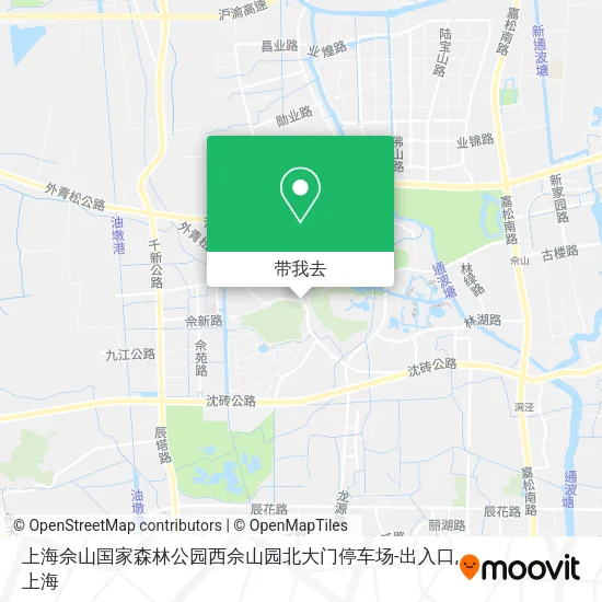 上海佘山国家森林公园西佘山园北大门停车场-出入口地图