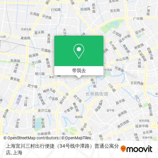 上海宜川三村出行便捷（34号线中潭路）普通公寓分店地图