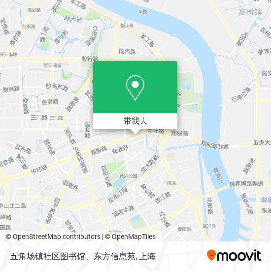 五角场镇社区图书馆、东方信息苑地图