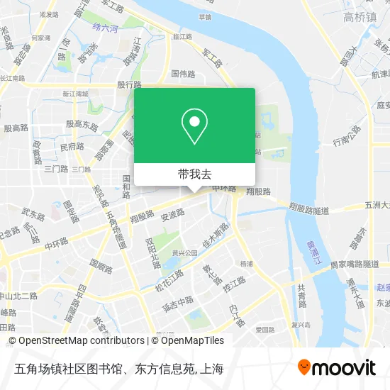 五角场镇社区图书馆、东方信息苑地图
