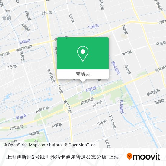 上海迪斯尼2号线川沙站卡通屋普通公寓分店地图
