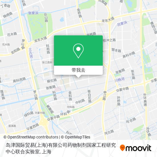 岛津国际贸易(上海)有限公司药物制剂国家工程研究中心联合实验室地图