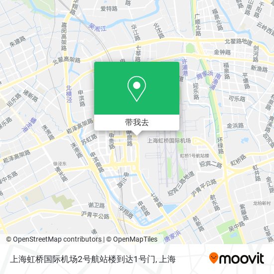 上海虹桥国际机场2号航站楼到达1号门地图