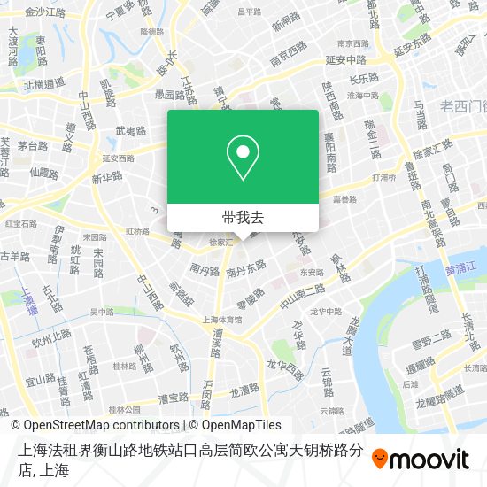 上海法租界衡山路地铁站口高层简欧公寓天钥桥路分店地图