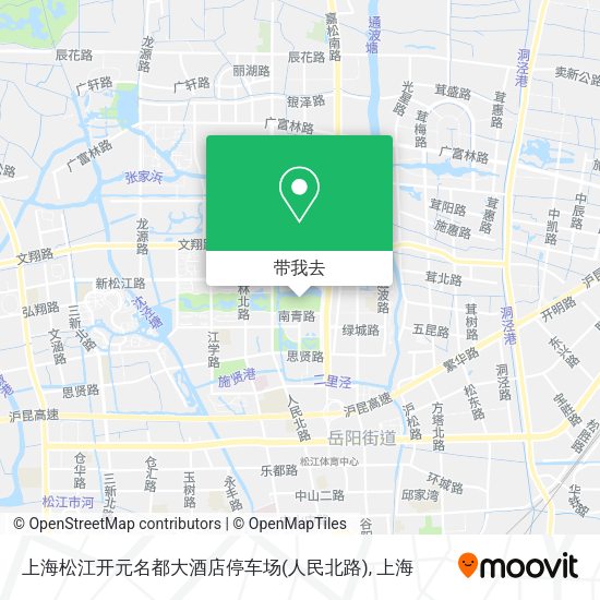 上海松江开元名都大酒店停车场(人民北路)地图