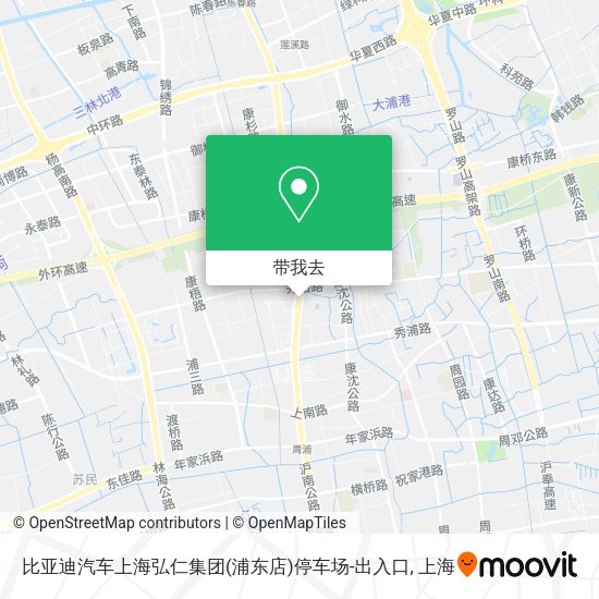 比亚迪汽车上海弘仁集团(浦东店)停车场-出入口地图