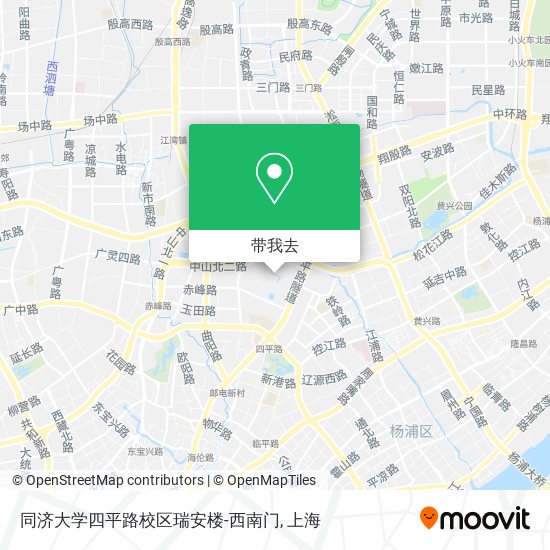 同济大学四平路校区瑞安楼-西南门地图