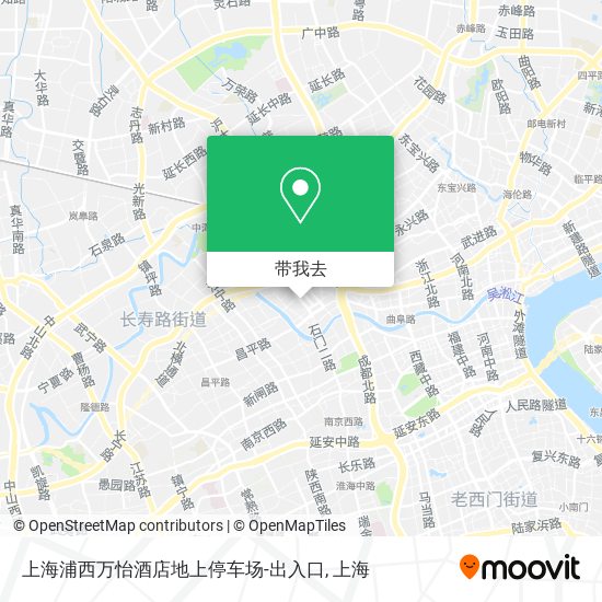 上海浦西万怡酒店地上停车场-出入口地图