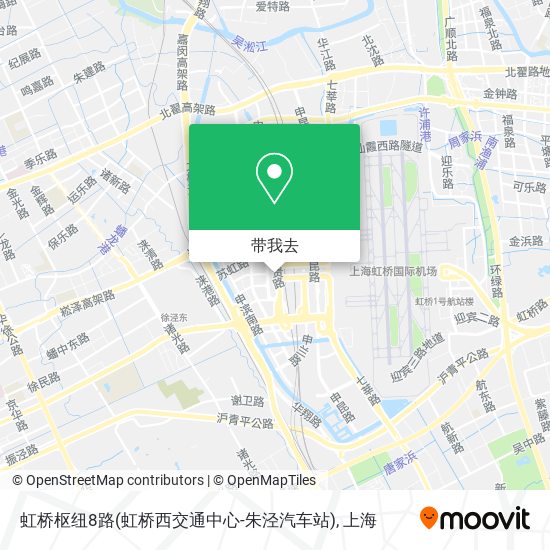 虹桥枢纽8路(虹桥西交通中心-朱泾汽车站)地图