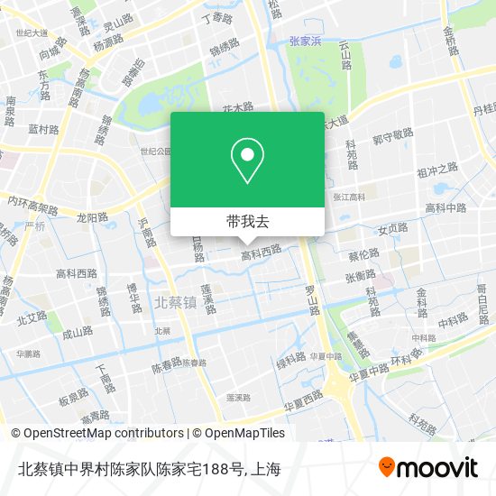 北蔡镇中界村陈家队陈家宅188号地图