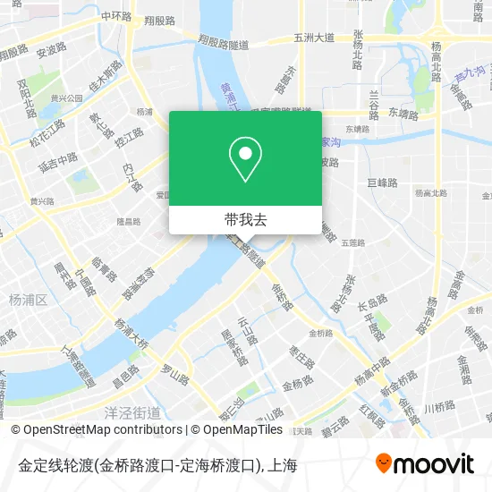 金定线轮渡(金桥路渡口-定海桥渡口)地图