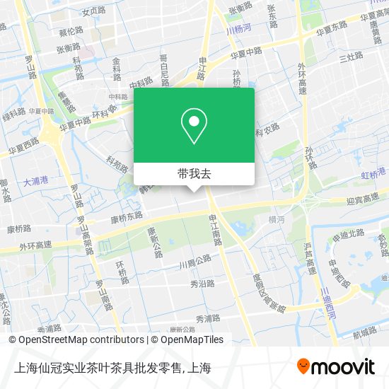 上海仙冠实业茶叶茶具批发零售地图