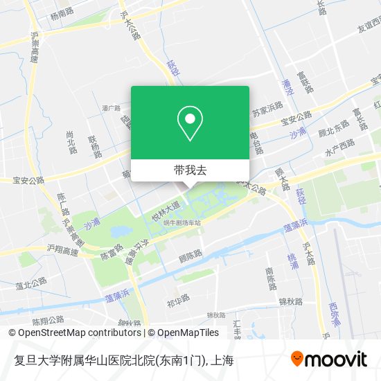 复旦大学附属华山医院北院(东南1门)地图