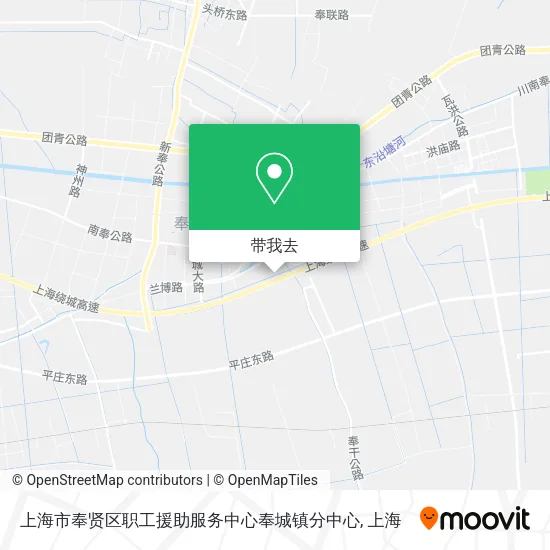 上海市奉贤区职工援助服务中心奉城镇分中心地图