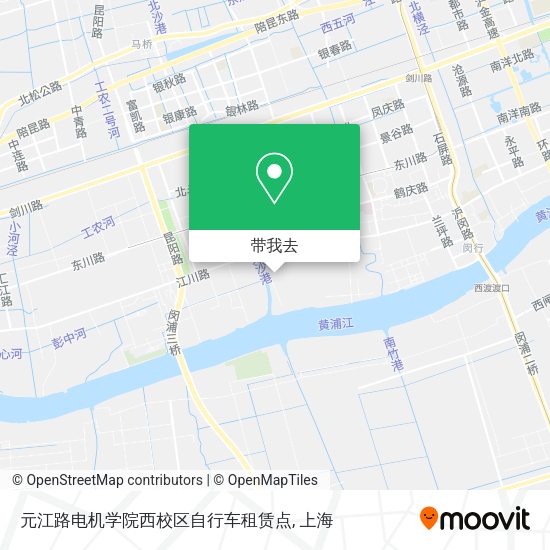 元江路电机学院西校区自行车租赁点地图