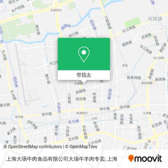 上海大场牛肉食品有限公司大场牛羊肉专卖地图