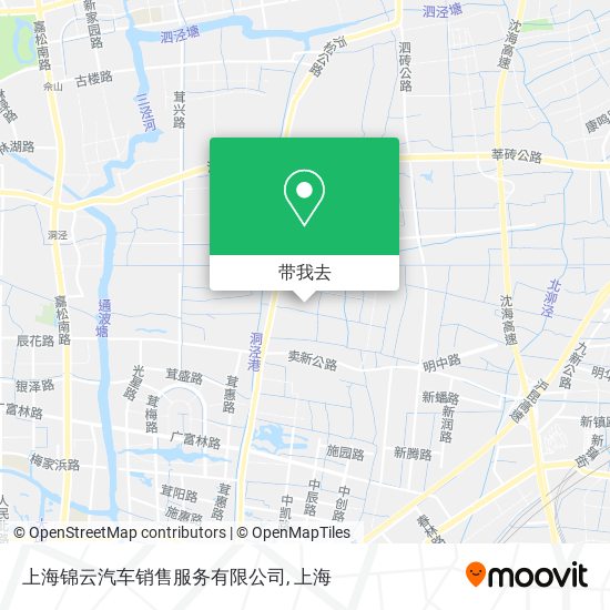 上海锦云汽车销售服务有限公司地图