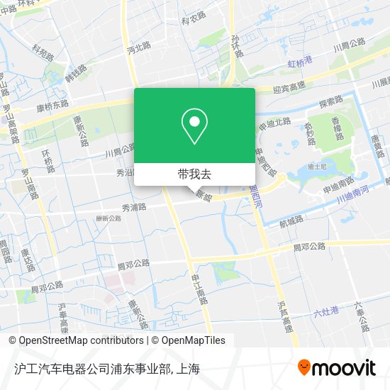 沪工汽车电器公司浦东事业部地图