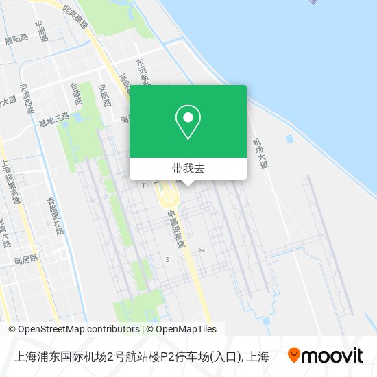 上海浦东国际机场2号航站楼P2停车场(入口)地图