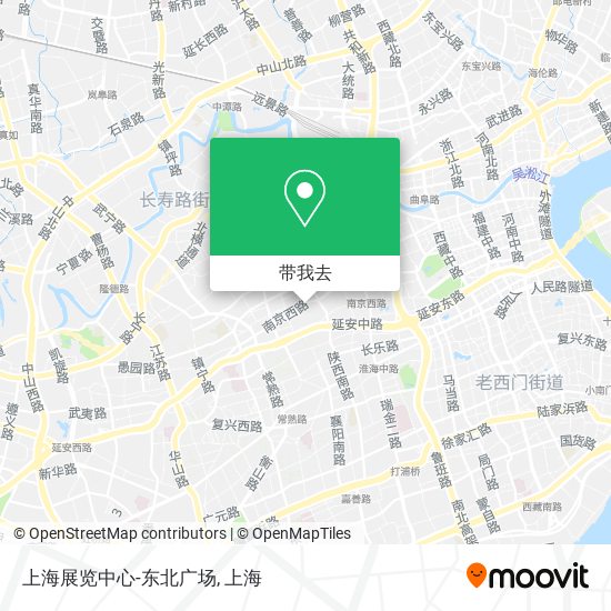 上海展览中心-东北广场地图