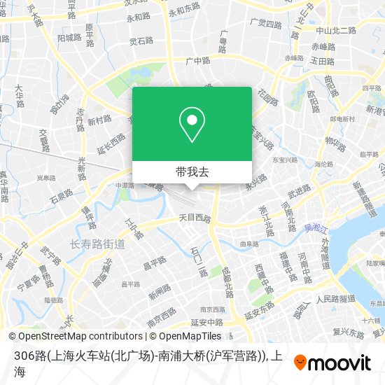 306路(上海火车站(北广场)-南浦大桥(沪军营路))地图