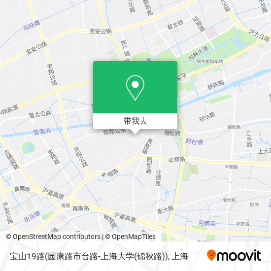 宝山19路(园康路市台路-上海大学(锦秋路))地图