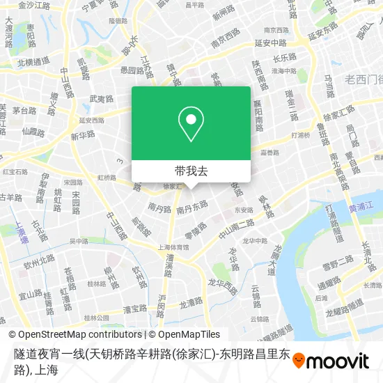 隧道夜宵一线(天钥桥路辛耕路(徐家汇)-东明路昌里东路)地图