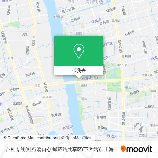 芦杜专线(杜行渡口-沪城环路共享区(下客站))地图