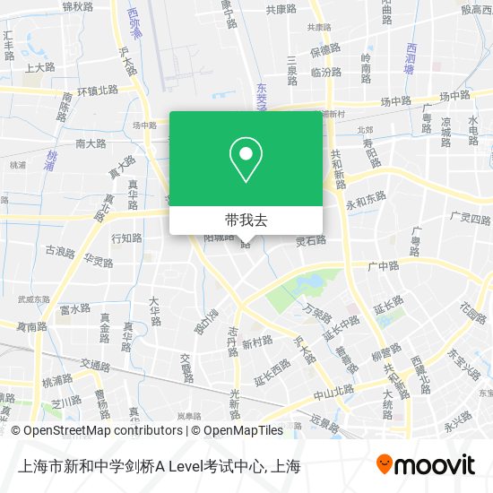 上海市新和中学剑桥A Level考试中心地图