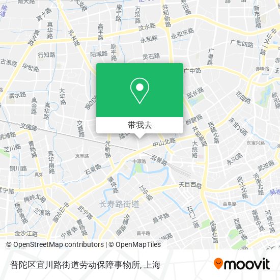普陀区宜川路街道劳动保障事物所地图