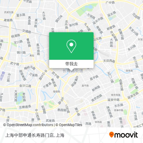上海中部申通长寿路门店地图
