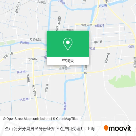 金山公安分局居民身份证拍照点户口受理厅地图