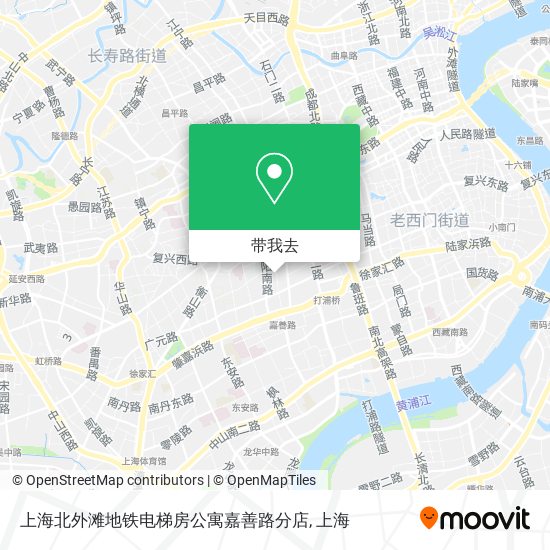 上海北外滩地铁电梯房公寓嘉善路分店地图