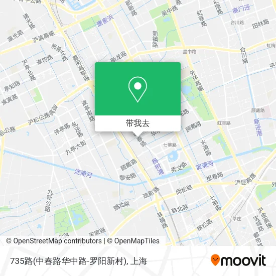 735路(中春路华中路-罗阳新村)地图