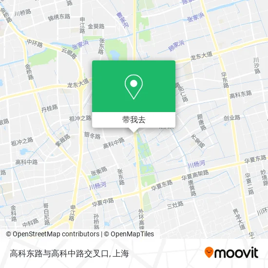 高科东路与高科中路交叉口地图