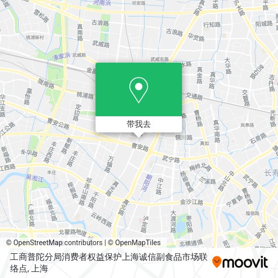 工商普陀分局消费者权益保护上海诚信副食品市场联络点地图