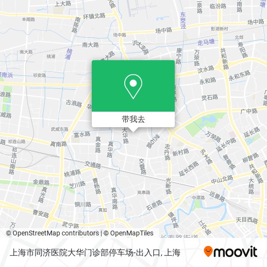 上海市同济医院大华门诊部停车场-出入口地图