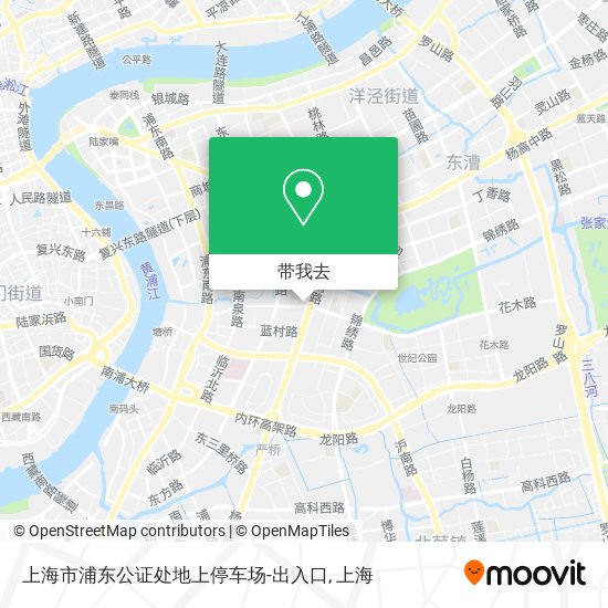 上海市浦东公证处地上停车场-出入口地图