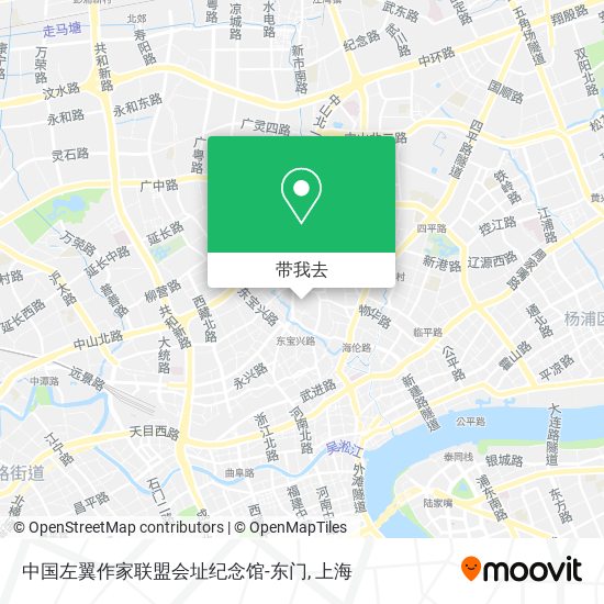 中国左翼作家联盟会址纪念馆-东门地图